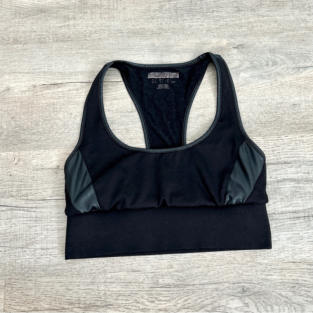 Forever 21 faux leather sport bra top size S.